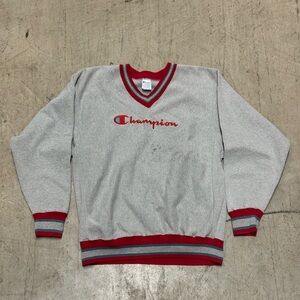 Vintage 90s Champion Reverse Weave Crewneck Sweatshirt Rayon Gray Spell Out XXL